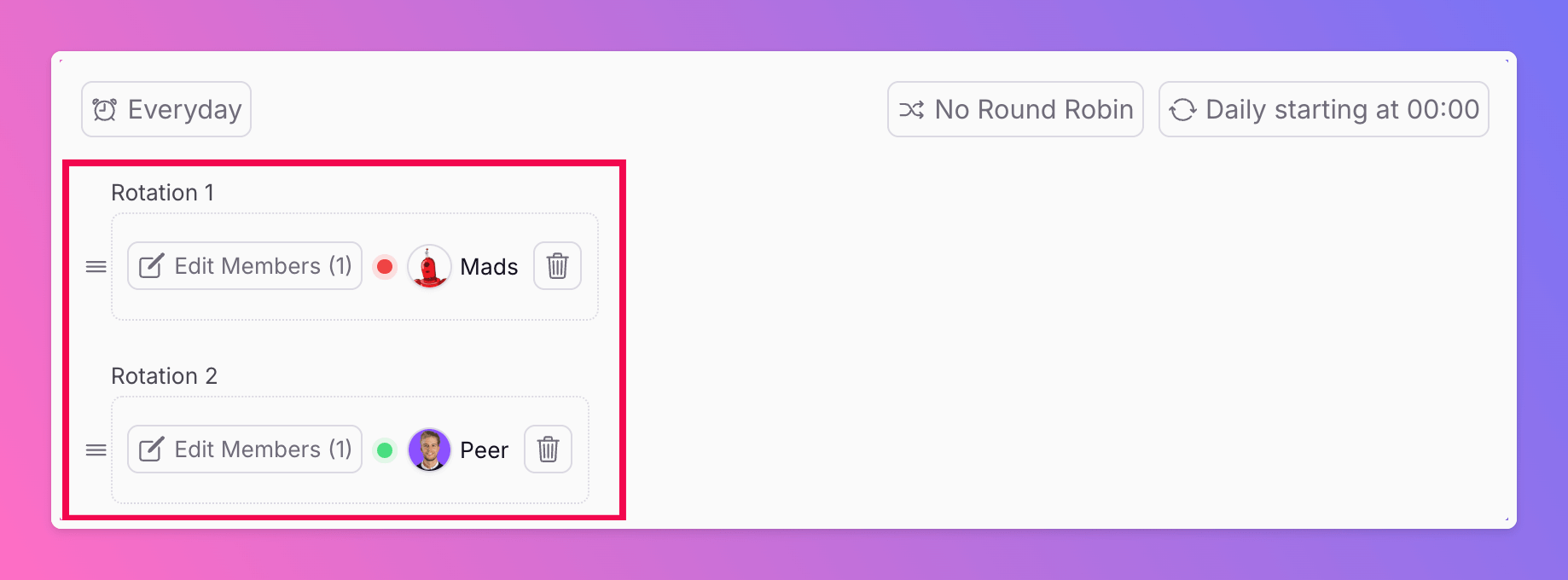 Dragging Explicit Rotations